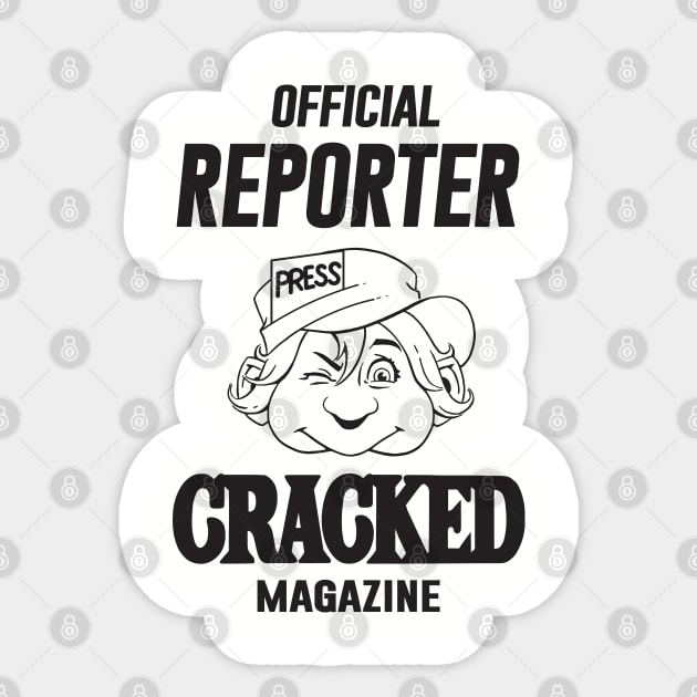 Cracked Reporter Sticker by Chewbaccadoll